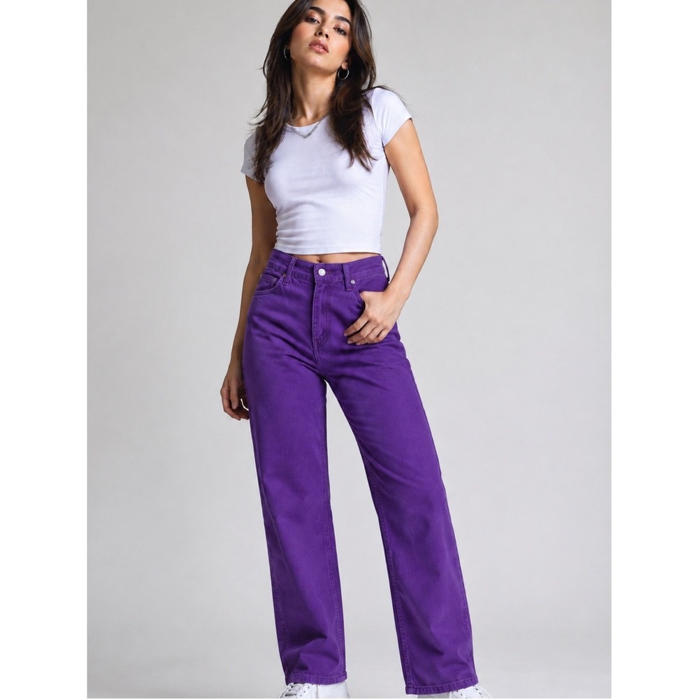 Lee Women's Purple High Rise Straight Leg Jeans Size 27 NWT